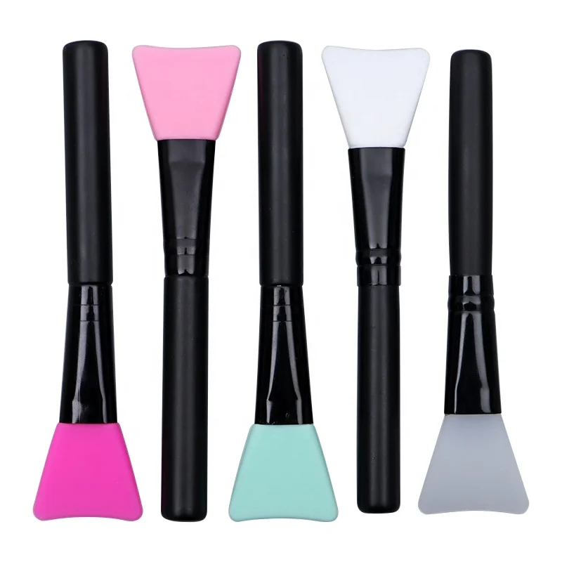 Wholesale Black Handle Silicone Mask Applicator Facial Clay Mask Brush