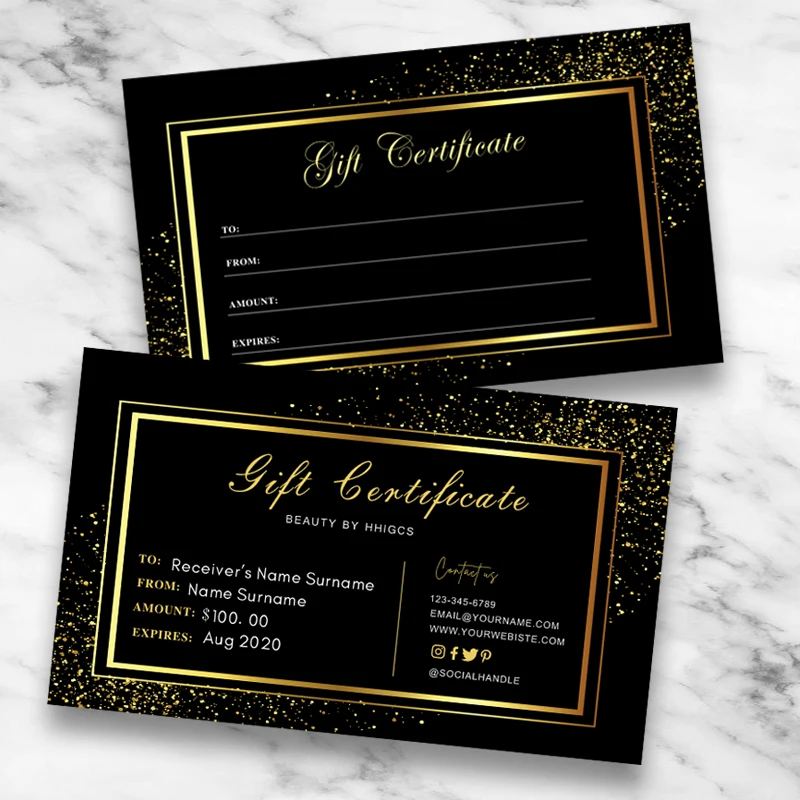 Custom-Pink-Watercolor-Modern-Gift-Certificate-Printable-Business-Card-with-Logo-Gift-NameCard