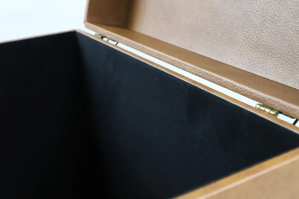 Brown PU Leather  Record Case 12 Inch Vinyl Case for 25/50/75/100 Lps Custom  High Quality CD Case
