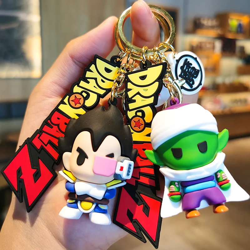 High Quality Cartoon 3D Kawaii Dragon Balls Sun Wukong Anime Keychain Custom 3D Cartoon Dragon Balls Z PVC Keychain