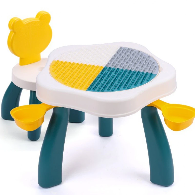 
Plastic Educational Study Table Bricks Toy Desktop Building Blocks Table With legos 