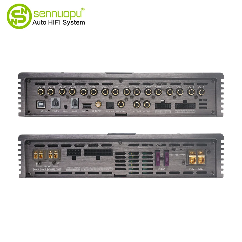 Sennuopu X14 16 channel dsp processor 14 CH Car sound amplifier Automotive sound modules audio auto amp class AB Class D