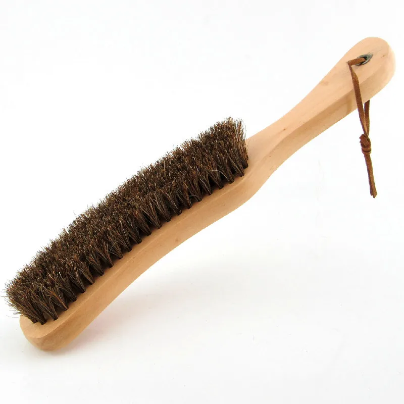 Horsehair Brush Wooden Handle Cleaning Brush For Furniture Clothes Coat Suit Lint Clothe Soft Polishing Tool Car Seat Cloth Care