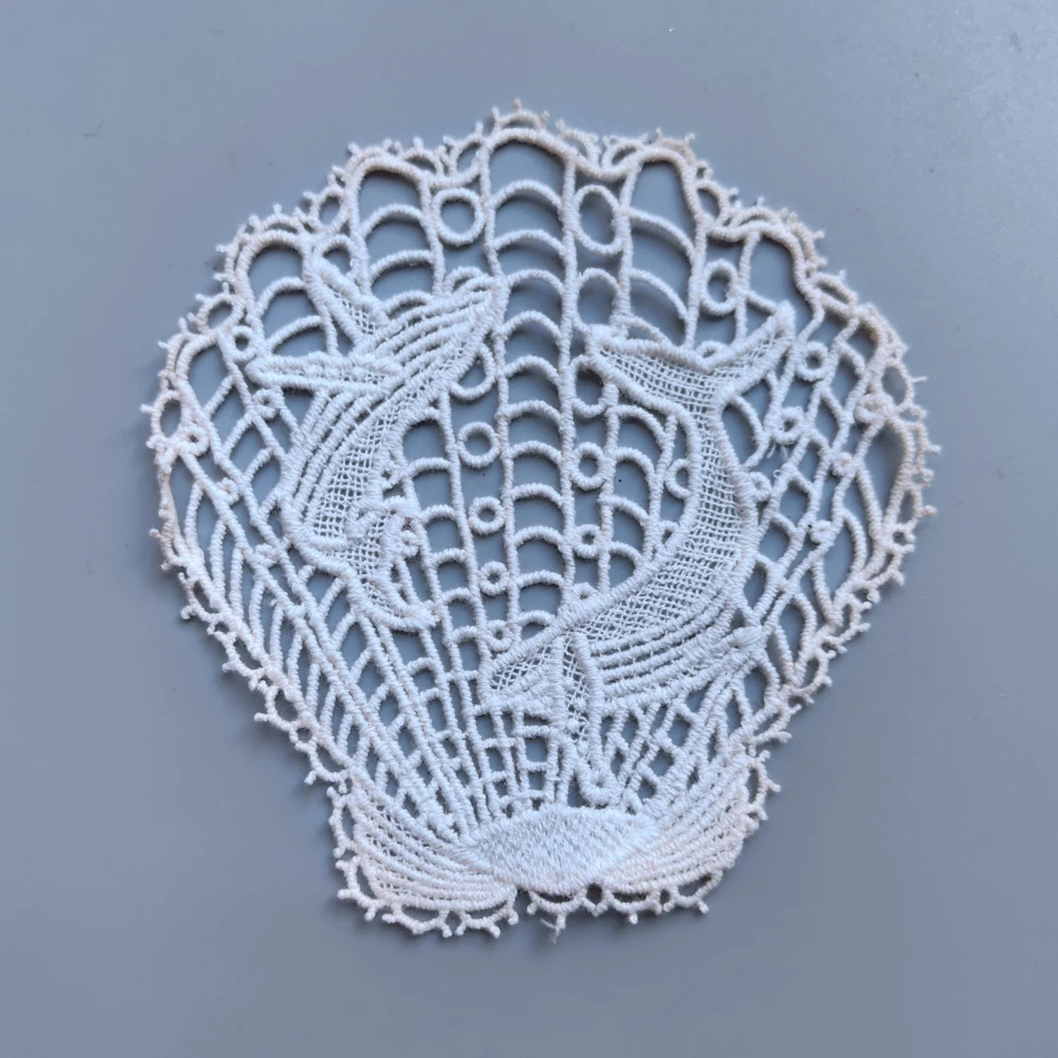 100% pure cotton 12cm shell whale embroidery guipure beige ivory natural color alce appliques for T shirts