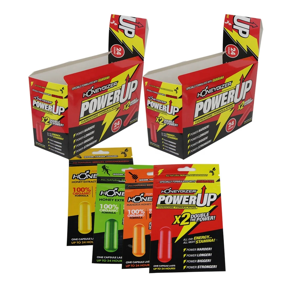 Male Enhancement Capsules Pills Packaging Paper Card With PDQ Display Paper Box for Rhino Magnum 500K Blister Card