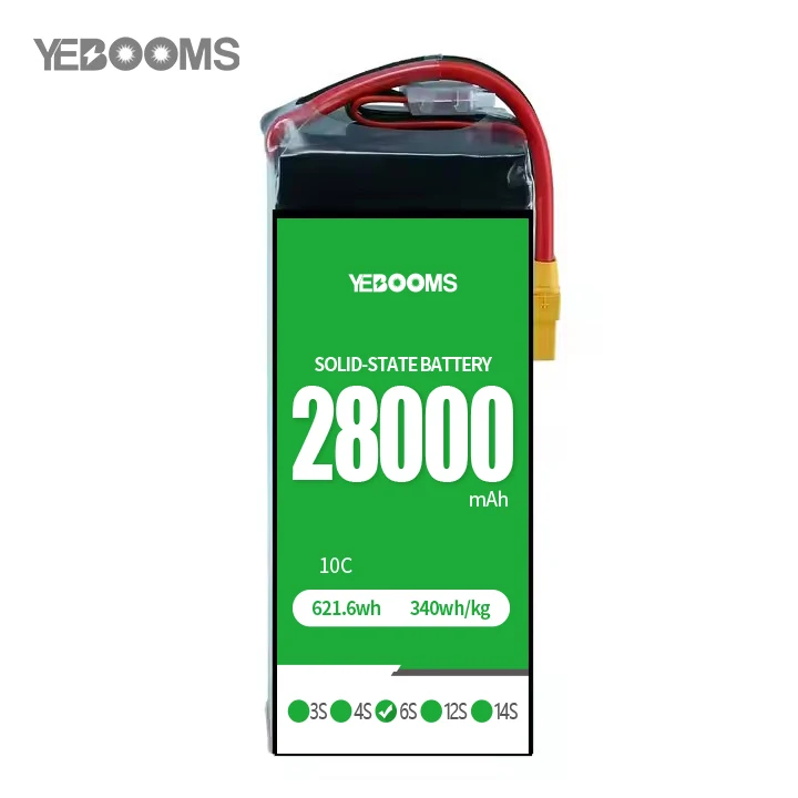 28000mah Drone Battery 22.2V 10C 6S Solid-State Battery Customized Plug 28Ah For FPV Drone Helicopter