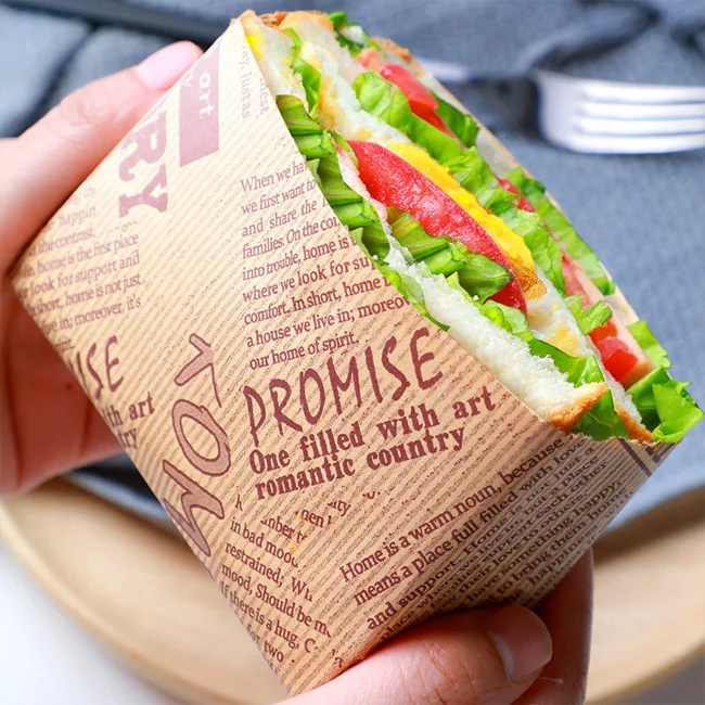 Fast food colored wax paper candy wrapper burger paper packaging for food