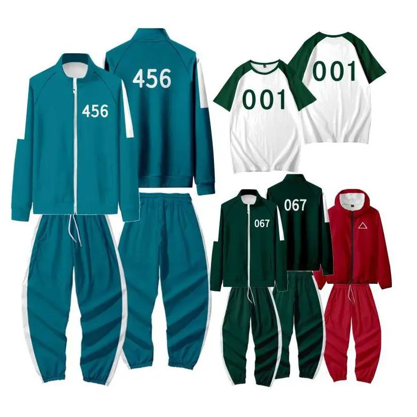 Cr401 adult halloween green tracksuit track suit cosplay 067 456 games uniform clothes jacket customs outfit costume