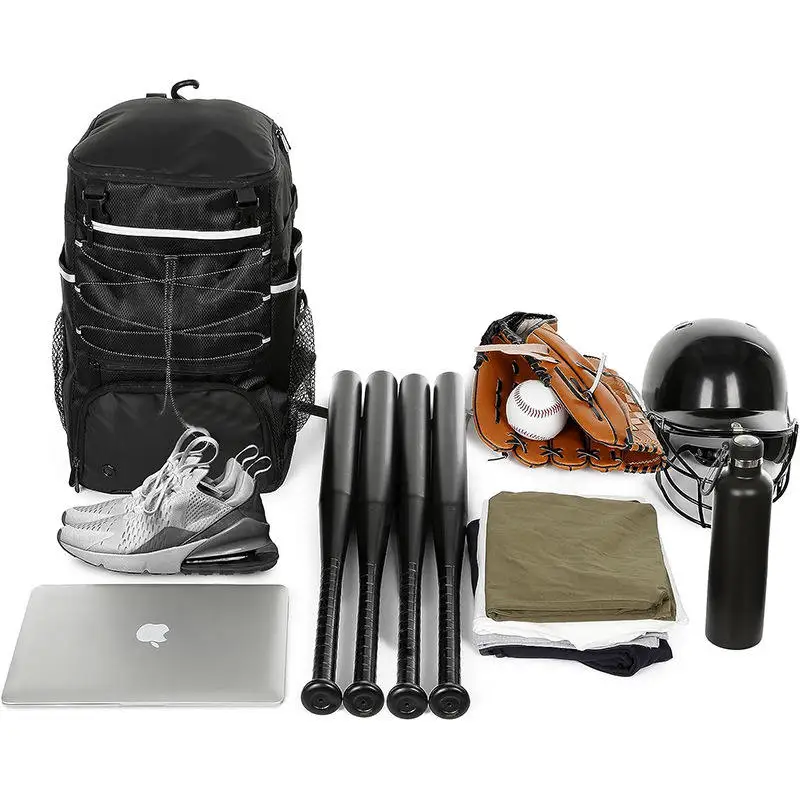 New Design Hot Sale Competition Baseball Backpack With Shoe Pocket Sports Hockey Bat Bag Custom