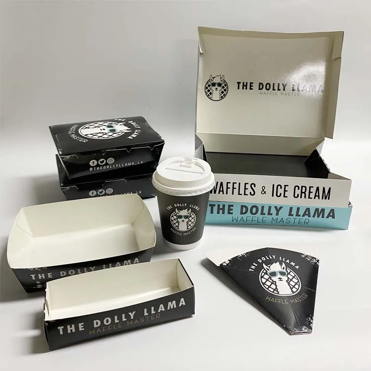 Recycled ice cream bubble waffle holder cardboard waffle paper cone, waffle tray , waffle stick packaging box