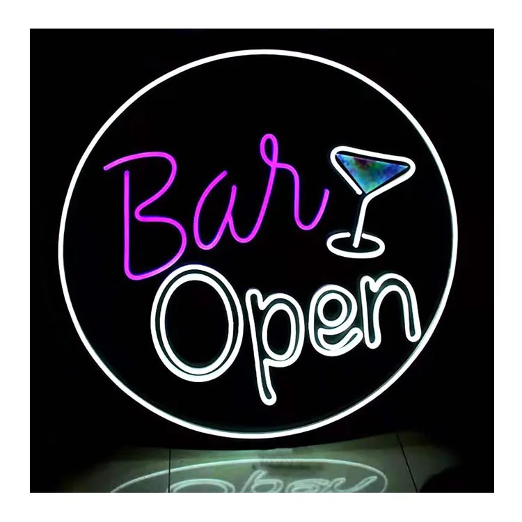 Longlu factory wholesale custom signage led flex open neon sign for bar shop