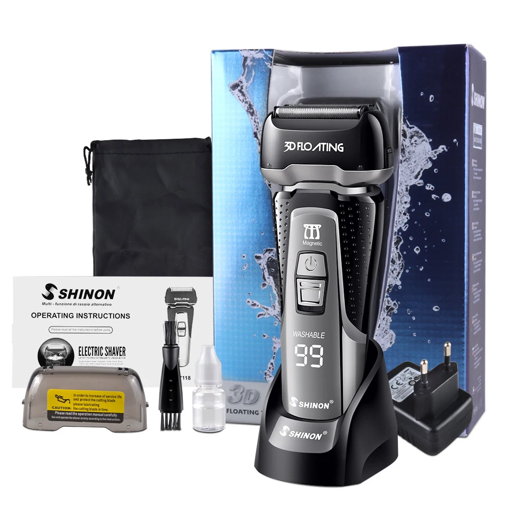 SHINON SH7118 Portable Rechargeable shaving machine Barber Multifunction quality Electric waterproof Shavers For Men