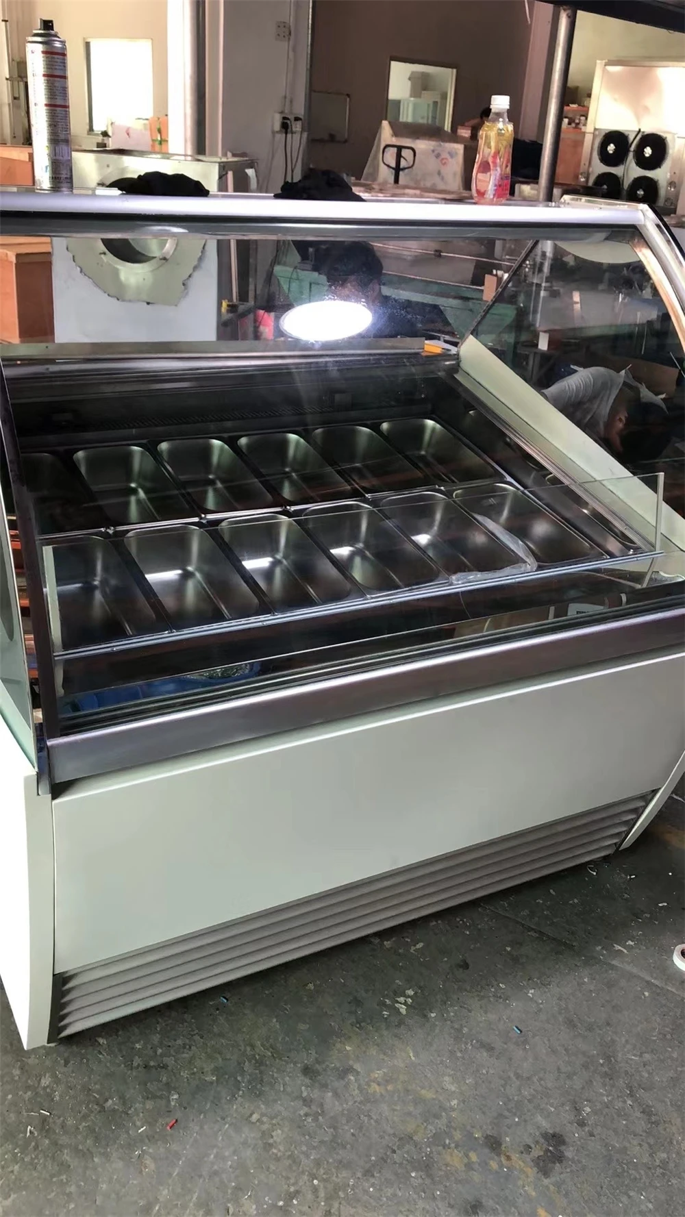 Freezers Ice Cream Display Freezer Stainless Steel and Glass Ice Cream/ Popsicle/ Haagen-dazs Direct Cooling / Air Cooling N-ST