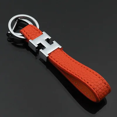 Luxury Presbyopic Leather KeychainHorseshoe Buckle Car Keychain High-end Male And Female Key Chain