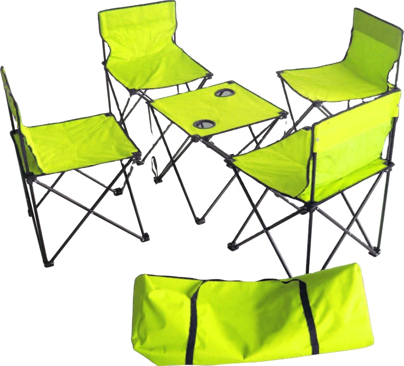 Outdoor furniture portable  foldable camping beach picnic folding table and chair set folding bar table