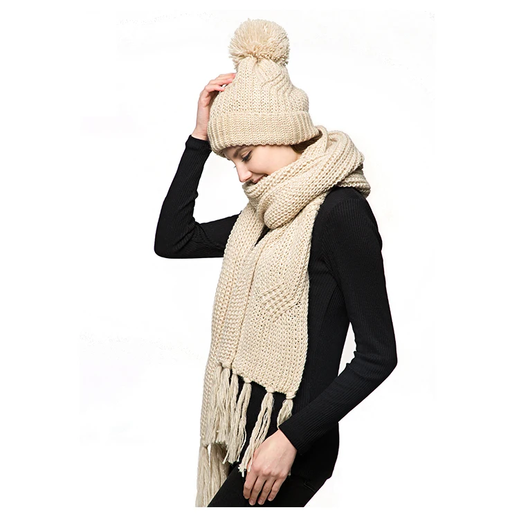 Комплекты женских вязаных шарфов и шляп на заказ