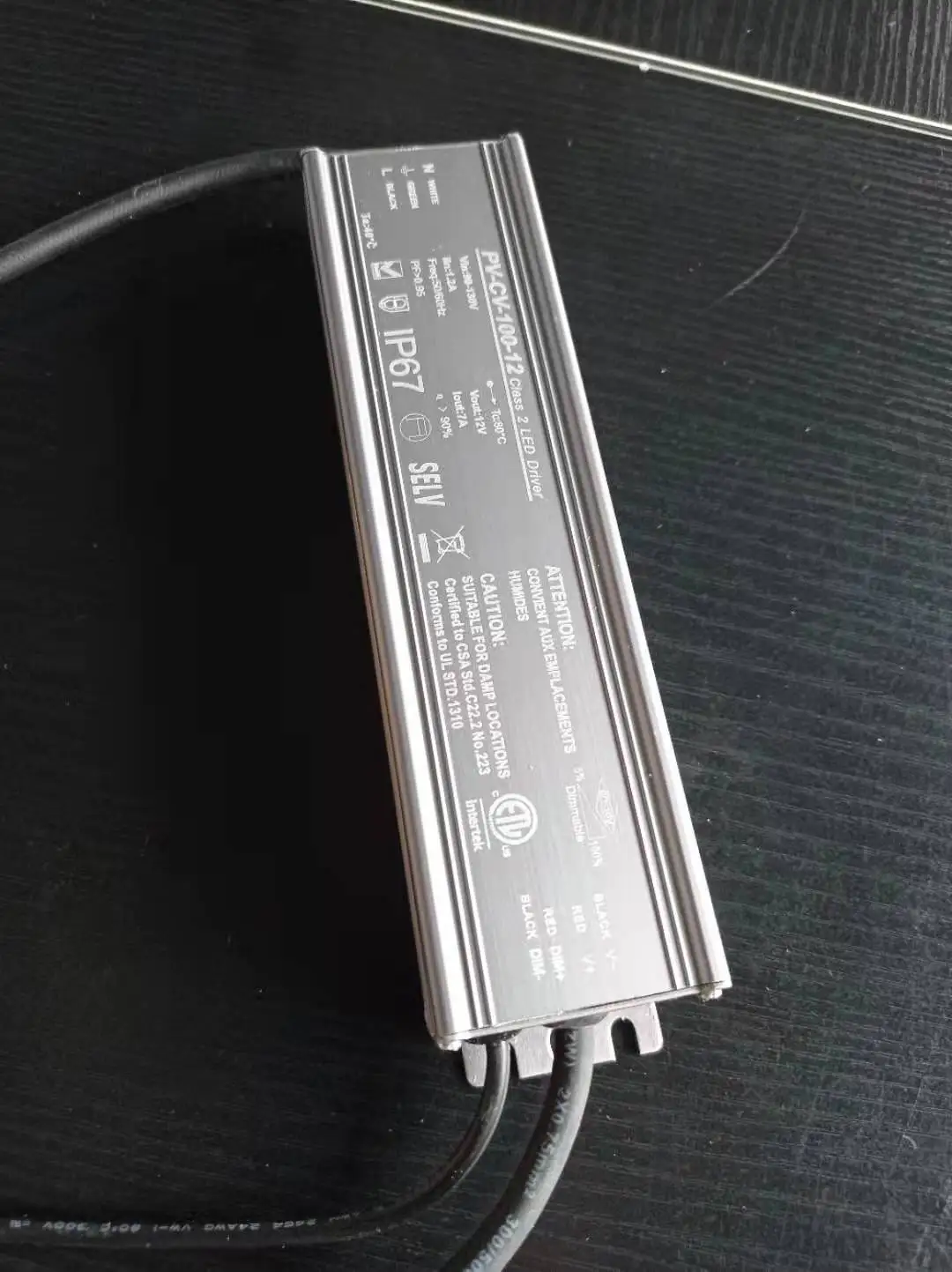 110v 100v tro 12V  ETL 0-10v 1-10v dimmable 12v 7A 100W IP67 outdoor constant voltage  led power supply