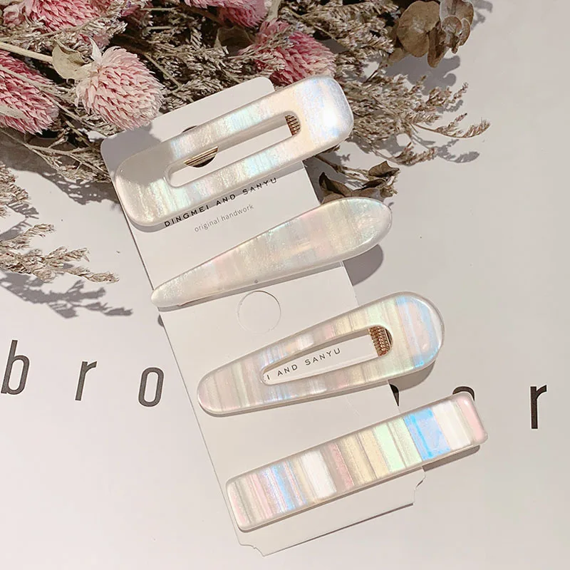 Korean Style Hair Clip  Girl Ins Mermaid Color Bangs Clip Headdress Duckbill Clip  Hair Accessories