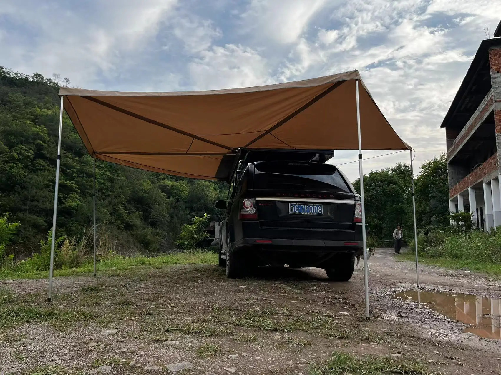 Factory Price Outdoor Camping Awning 270 Degree Bat Wing Awning Car Roof Top Tent Car Side Tent