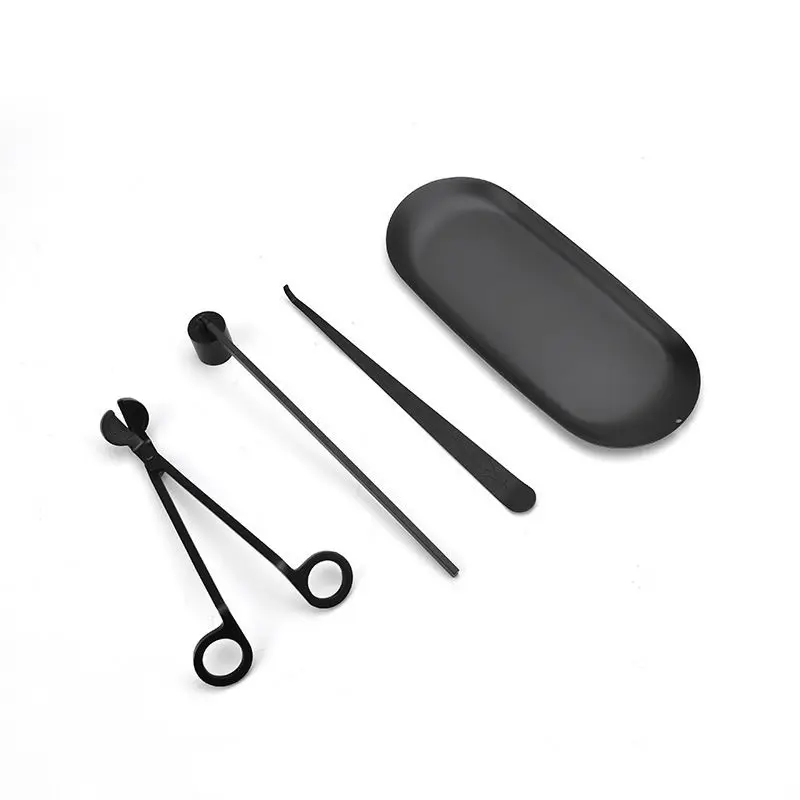 
High quality Private Label Wick Trimmer Candle Extinguisher black color gold candle snuffer wick dipper 