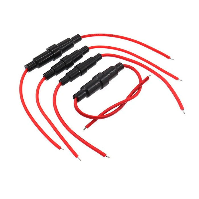 5x20mm 6x30mm  With Wire And Spring All Copper Wire Wale Female Shell Glass Fuse Holder