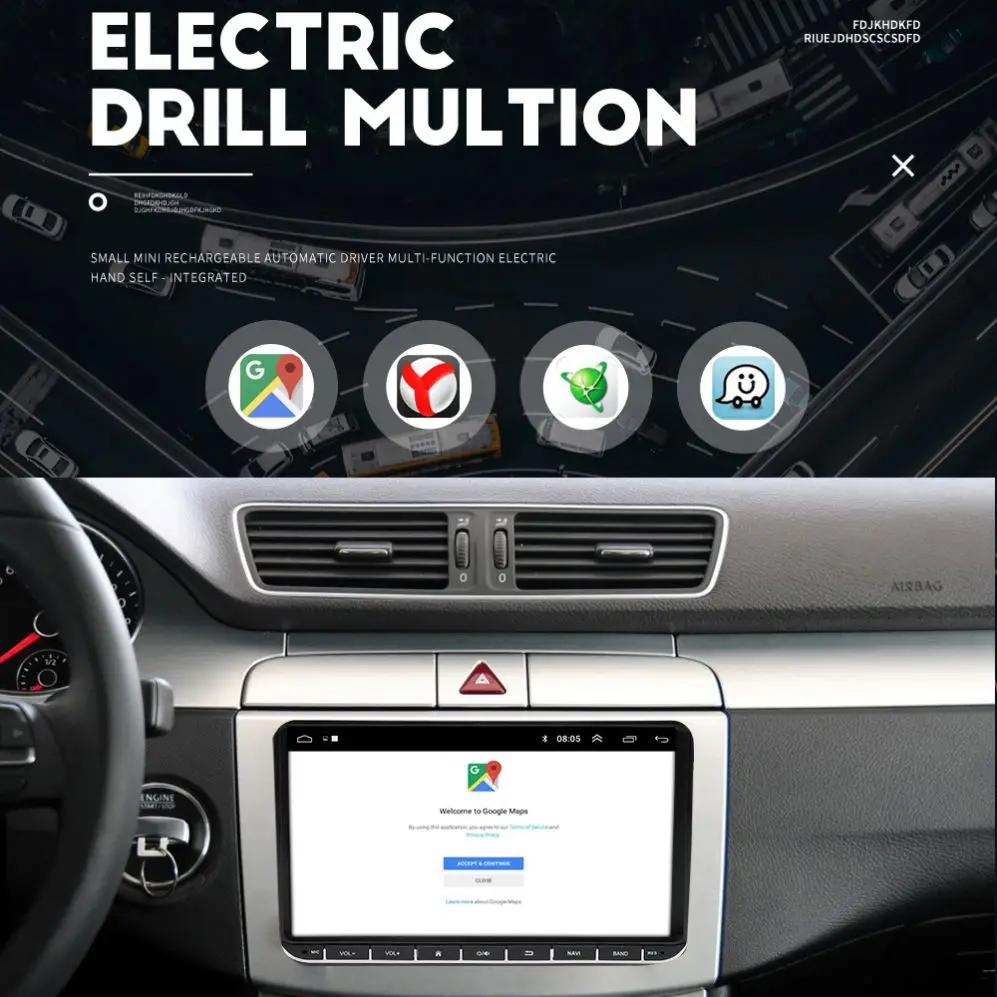 7 8 9 Inch Car Monitor Screen Touchscreen 2 din DVD Car Android Player for VM