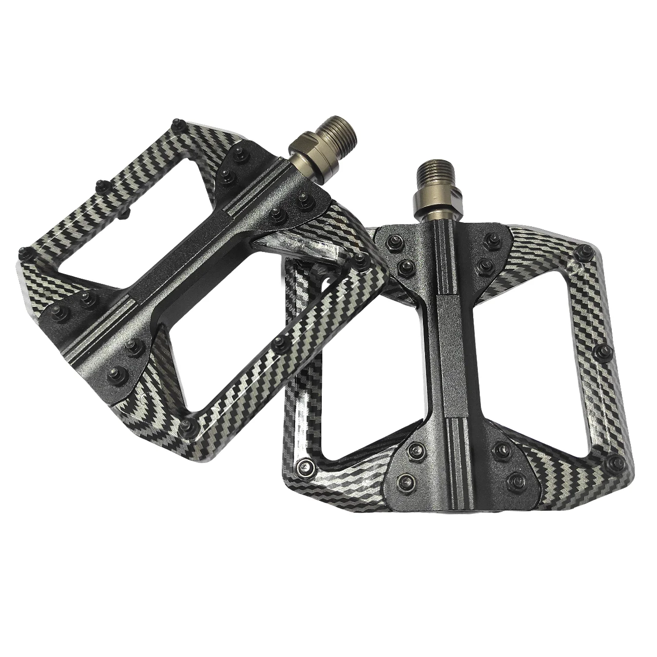 Aluminum Alloy  Nylon 3 Bearings Bicycle Pedal Mountain Bike Parts Pedals Water Transfer Printing Color MTB Bicycle Pedals