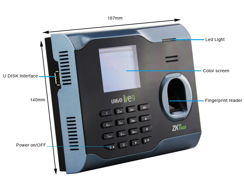 WIFI built in Time Recorder U160 with free software for time recording