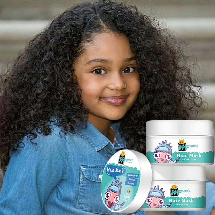 Reduce split ends & create a healthy shine keratin organic kids hair mask for baby curly hair