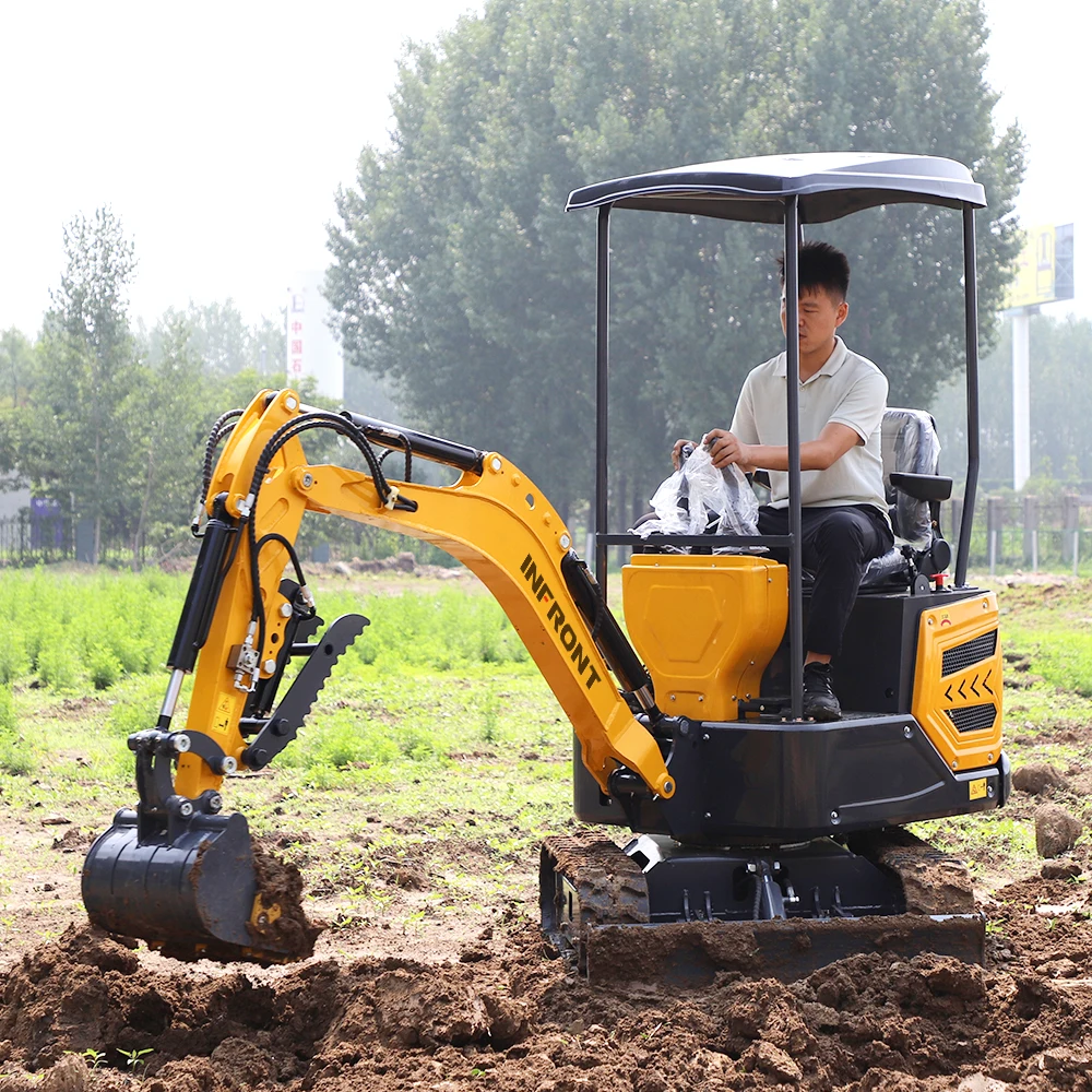 INFRONT Earth-moving machinery Vibrate Hammer Hydraulic Post Pile Driver Skid Steer Post Driver for 1ton 2 ton Mini Excavator