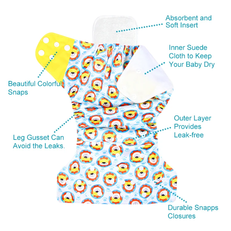 Organic Cotton washable free cloth diaper sample for baby