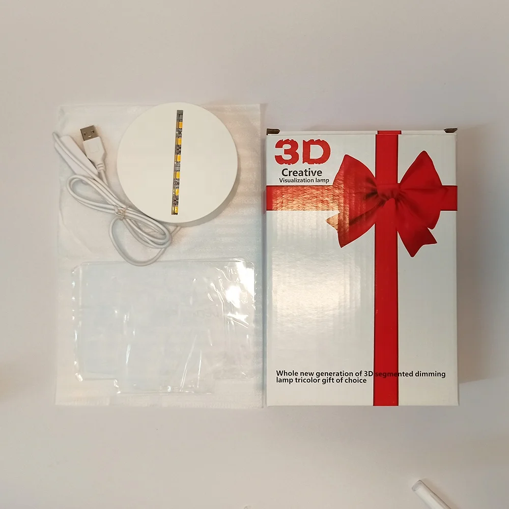 Hot Sale Cute 3D Illusion DIY Night Light Creatives Blank Led Night Light 3D Illusion Acrylic Night Light Lamp