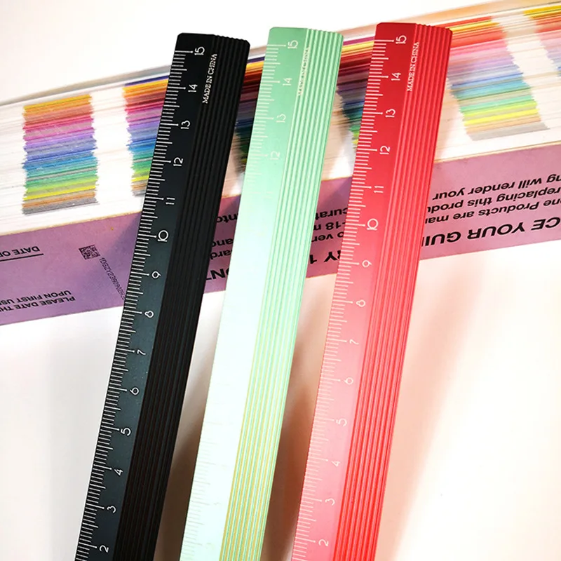 Wholesale15cm Aluminium Alloy Linealen Straight Ruler Metal for School Students Supplies