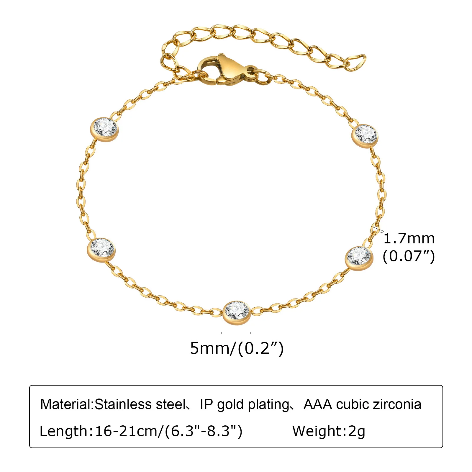 BR489 Tarnish Free diamond tennis bracelet Wholesale Italy Link Chain Jewelry Woven Twisted Adjustable Chain Bracelet