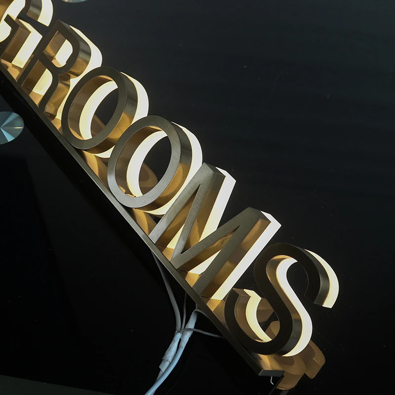 Stainless Steel Light Store Front Logo Business Retail Signboard Sign Illuminated  Channel Letters Making Advertising Sign Led