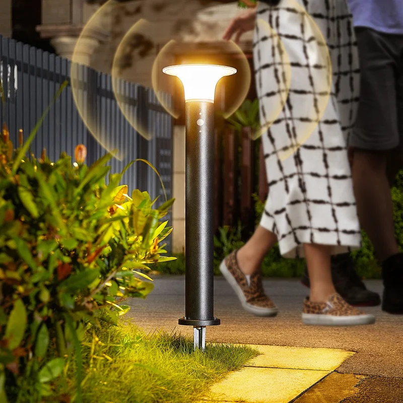New Modern Ip65 Waterproof Led Solar Garden Lawn Light With Motion Sensor Landscape Decoration For Yard Patio Walkway Lawn