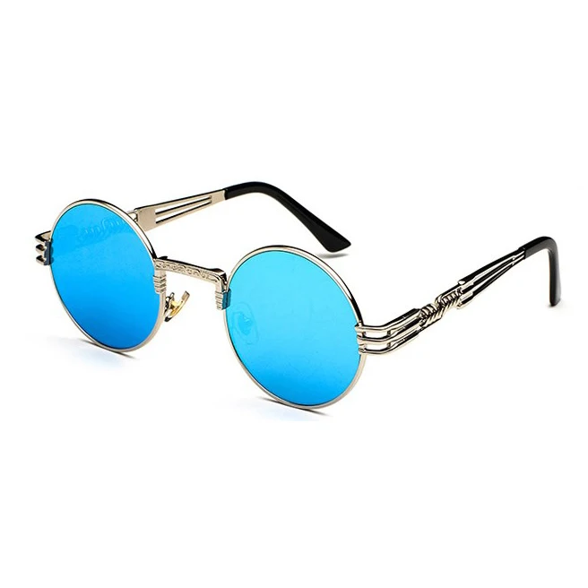 2021 Trend Steampunk Sunglasses Round Designer Metal COATING SUNGLASSES Men Retro CIRCLE SUN GLASSES