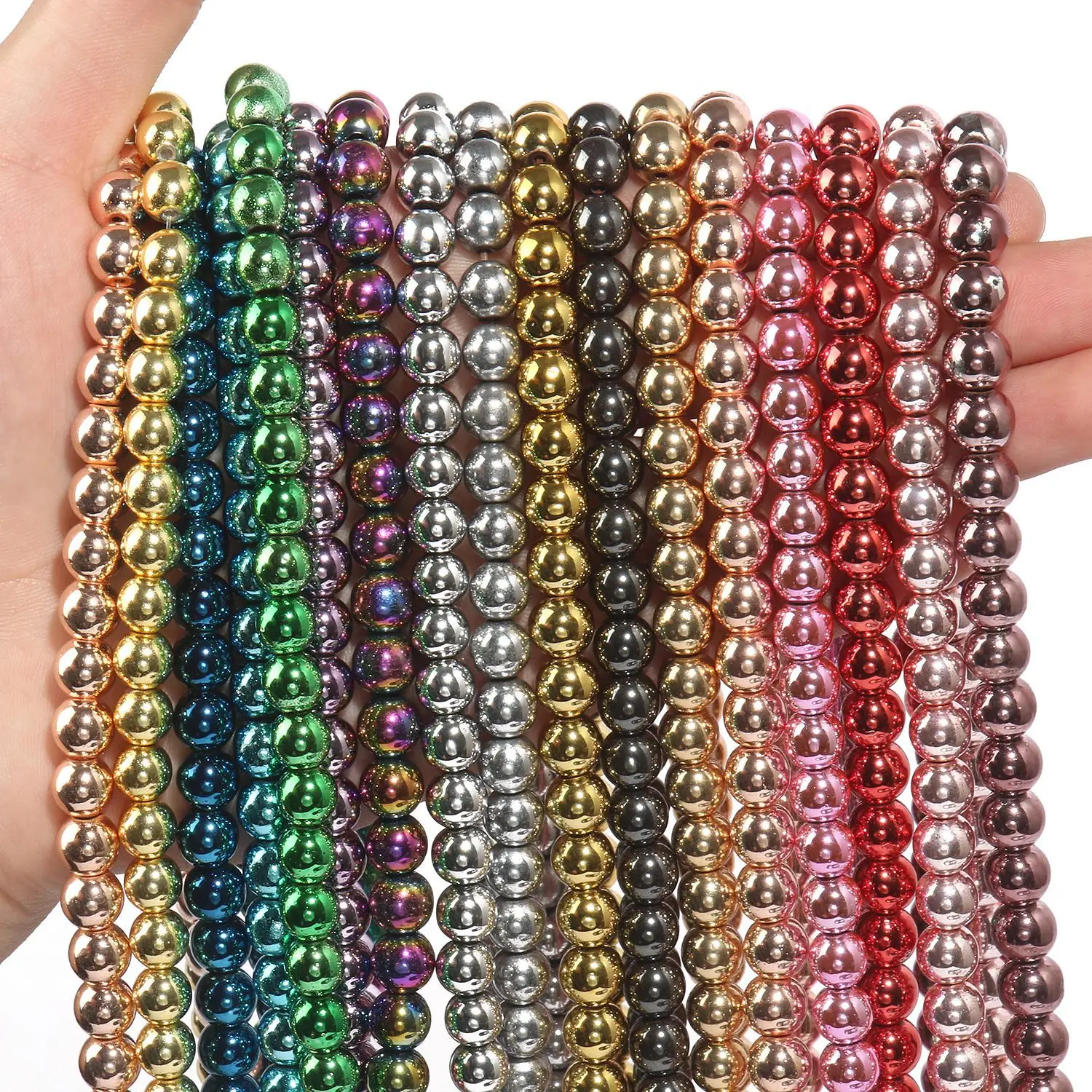 Wholesale Hot Hematite Round Beads 2-10MM With Magnetic Healing Without Magnetic Loose Stone Beads For DIY Jewelry  Bracelet