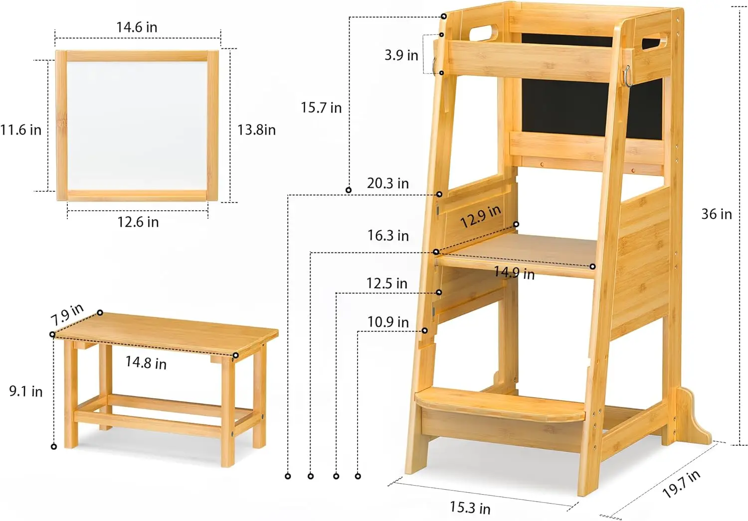 Child standing tower kitchen step stool toddler Counter Learning Helper Standing Tower Stool for Toddler Small Step Stool,