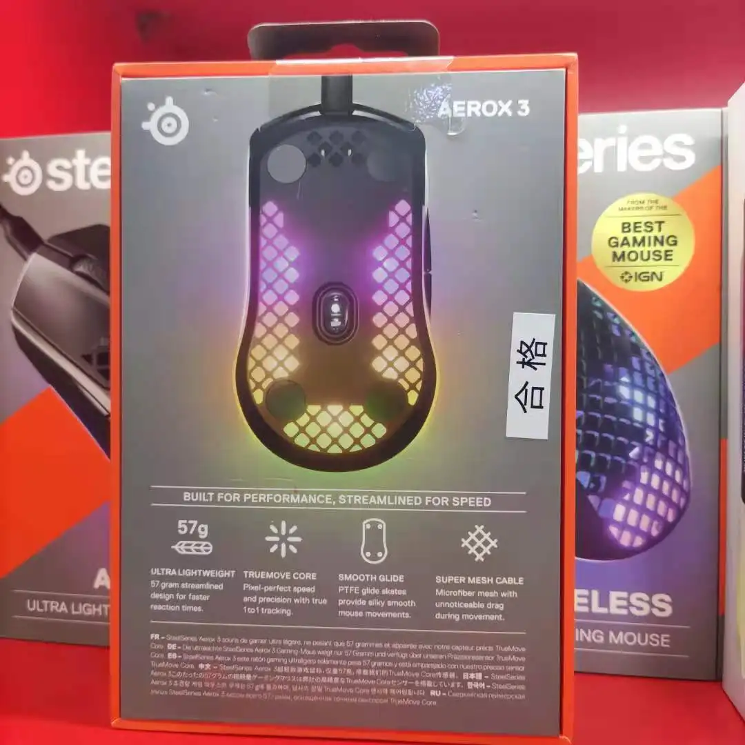 Игровая мышь SteelSeries Aerox 3 супер легкая 8500 точек/дюйм TrueMove Core