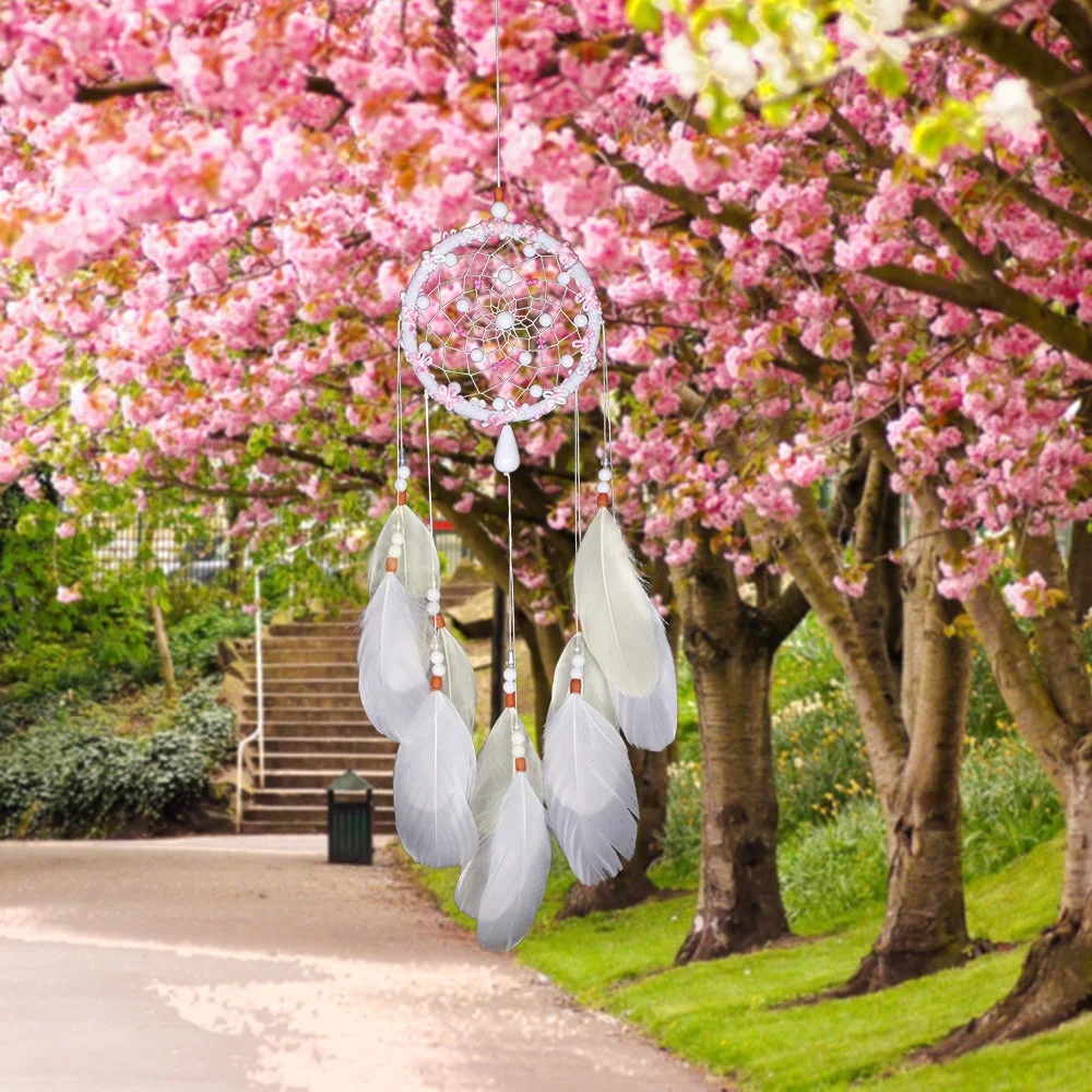 Ins Handmade Indian Feathers Dream Catcher Pendant for Creative Gift Home Living Room Decoration