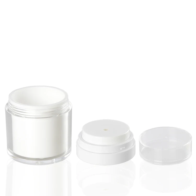 Luxury Round Shape Empty Acrylic Empty 15ml 30ml 50ml Cream Cosmetic Airless Pump Jar