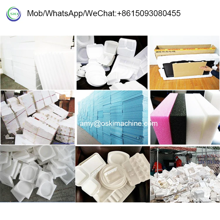 PE Eps Foam Compressing Recycling Extruder Granulator Machine PE Epe Eps Foam Granules Making Machine