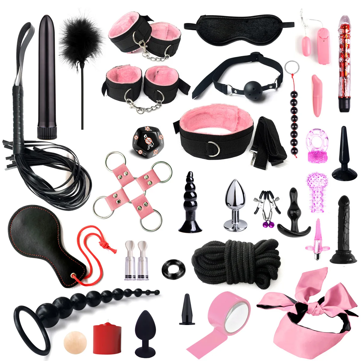 wholesale 35 pcs per set saxy toys china bondage leather sm set wrist and ankle cuffs set bondage