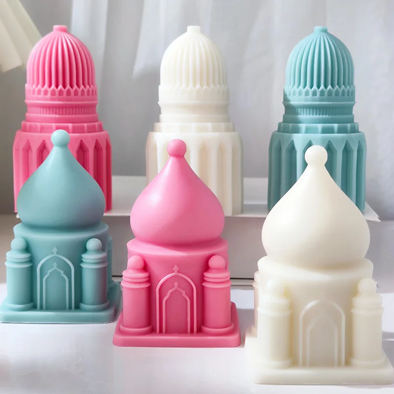 C462 Ancient Silk Road Arabic Architecture Western Style Candle Soap Silicone Mold Holiday Gifts Plaster Ornaments Mold Making