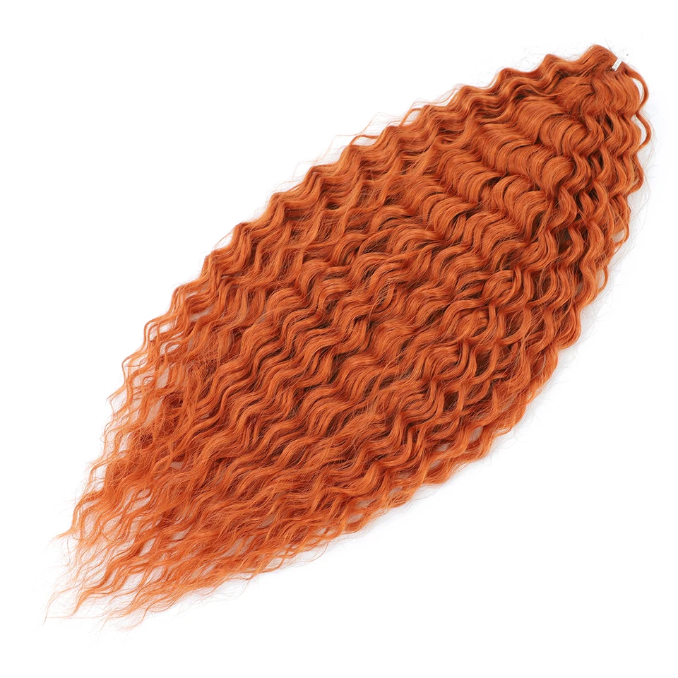 Orange Crochet Hair Afro African Curls Synthetic Braiding Hair Deep Curly Colored Long Soft Natural Wave