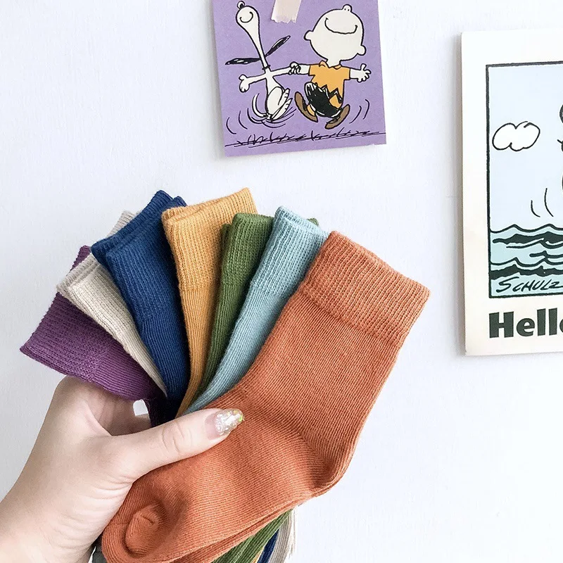 Детские Базовые носки Bonypony разных цветов на возраст 1-12 лет, Детские бесшовные цветные носки из чесаного хлопка, Чжэцзян