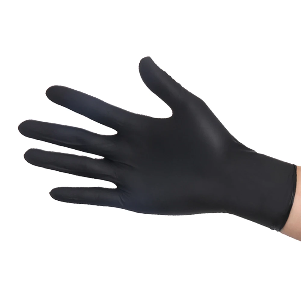 Black Nitrile Glove Box Extra Strong for Car Wash Pack of 100 Custom Pure Nitrile Gloves with Diamond Print Grip  Nitrile Glove