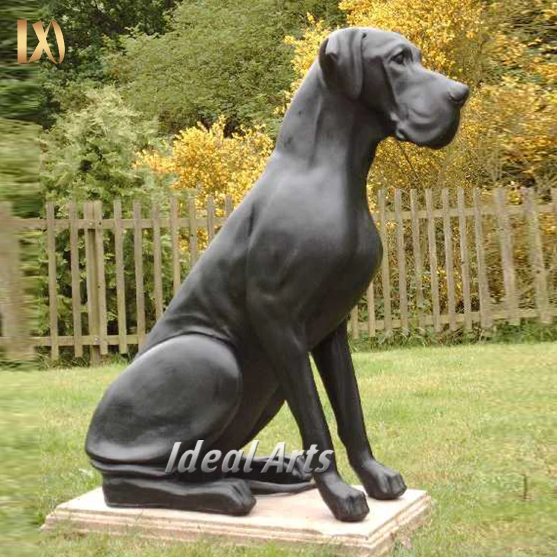 Ideal Arts Decorative casting Hand-carved metal bronze dog head statue sculpture