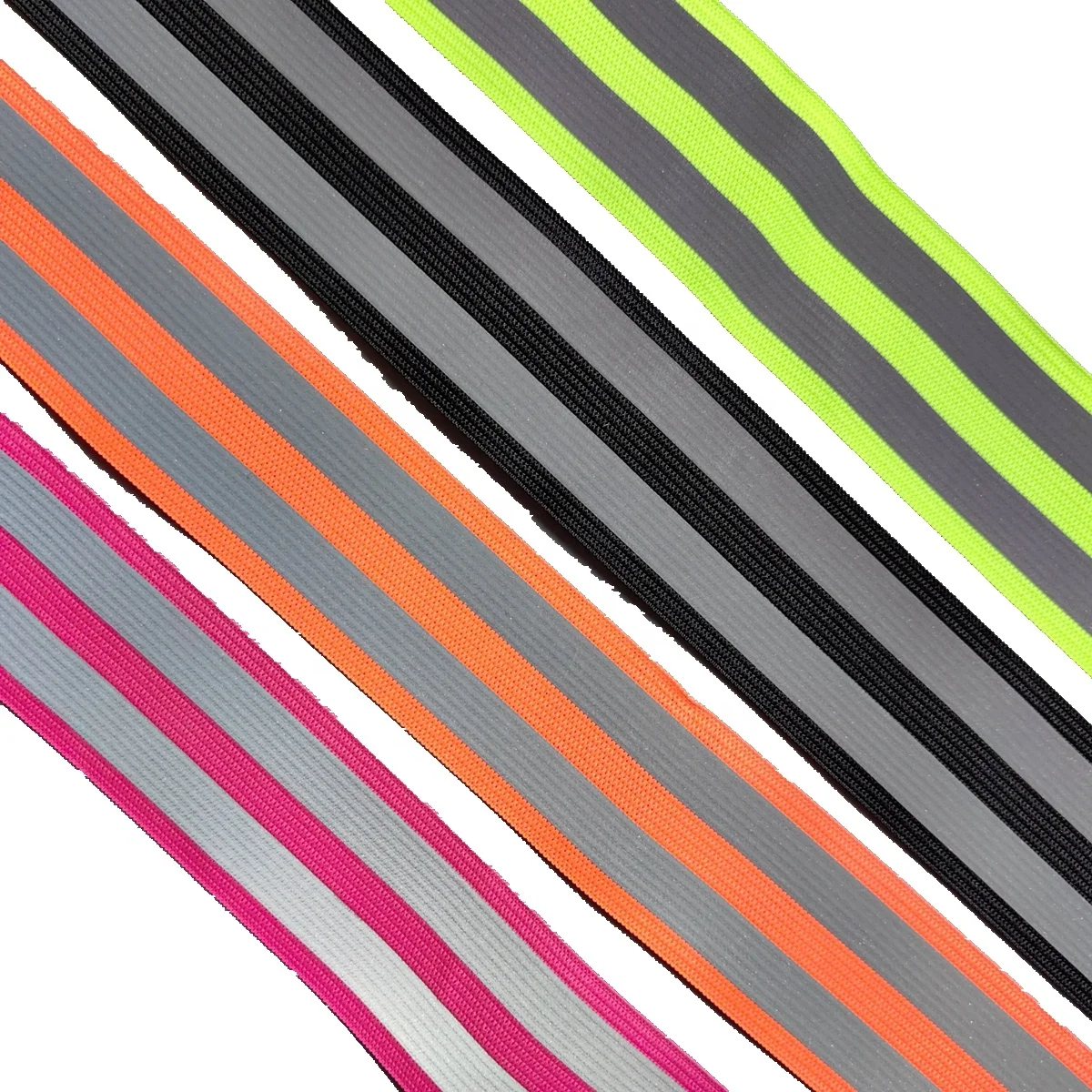 4 см 5 флуоресцентная двухполосная неоновая эластичная лента для рабочей одежды